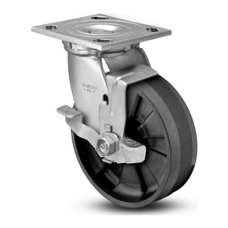 Colson Colson 4 Series Swivel Plate Caster 4.06109.539 BRK7 - Nylon Top Lock Brake 6" Dia. 1200 Lb. 4.06109.539 BRK7